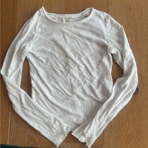 Free People Women's White Long Sleeve Top